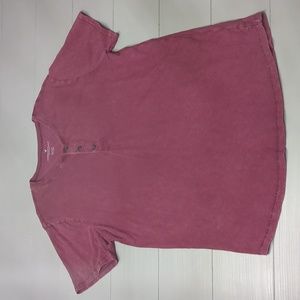American Eagle AE Purple Button Front Men's Short Sleeve Tshirt X-large XL